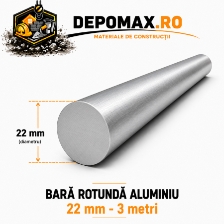 Bara rotunda aluminiu 22 mm, 3 metri, EN AW-6082